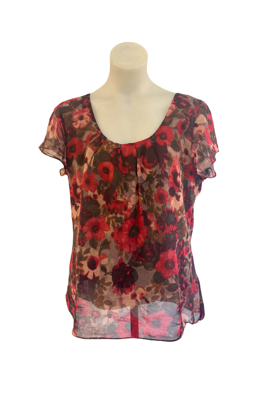 Wild South NZ made ink blot blouse, 14