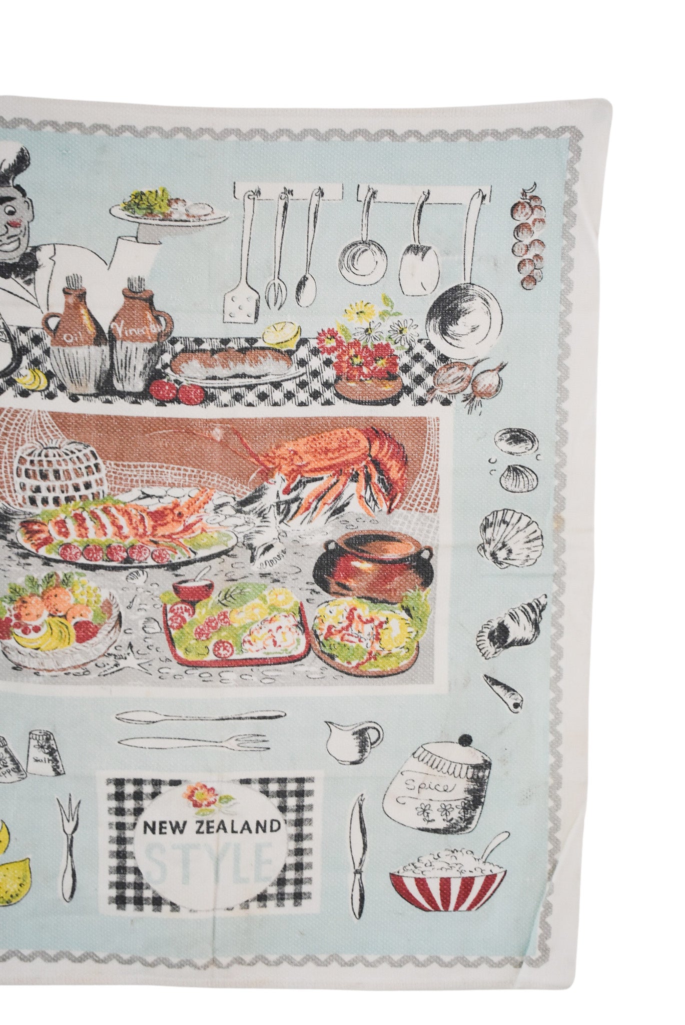 Vintage NZ style tea towel