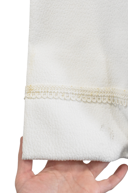 1960's Crimplene white mid coat, S