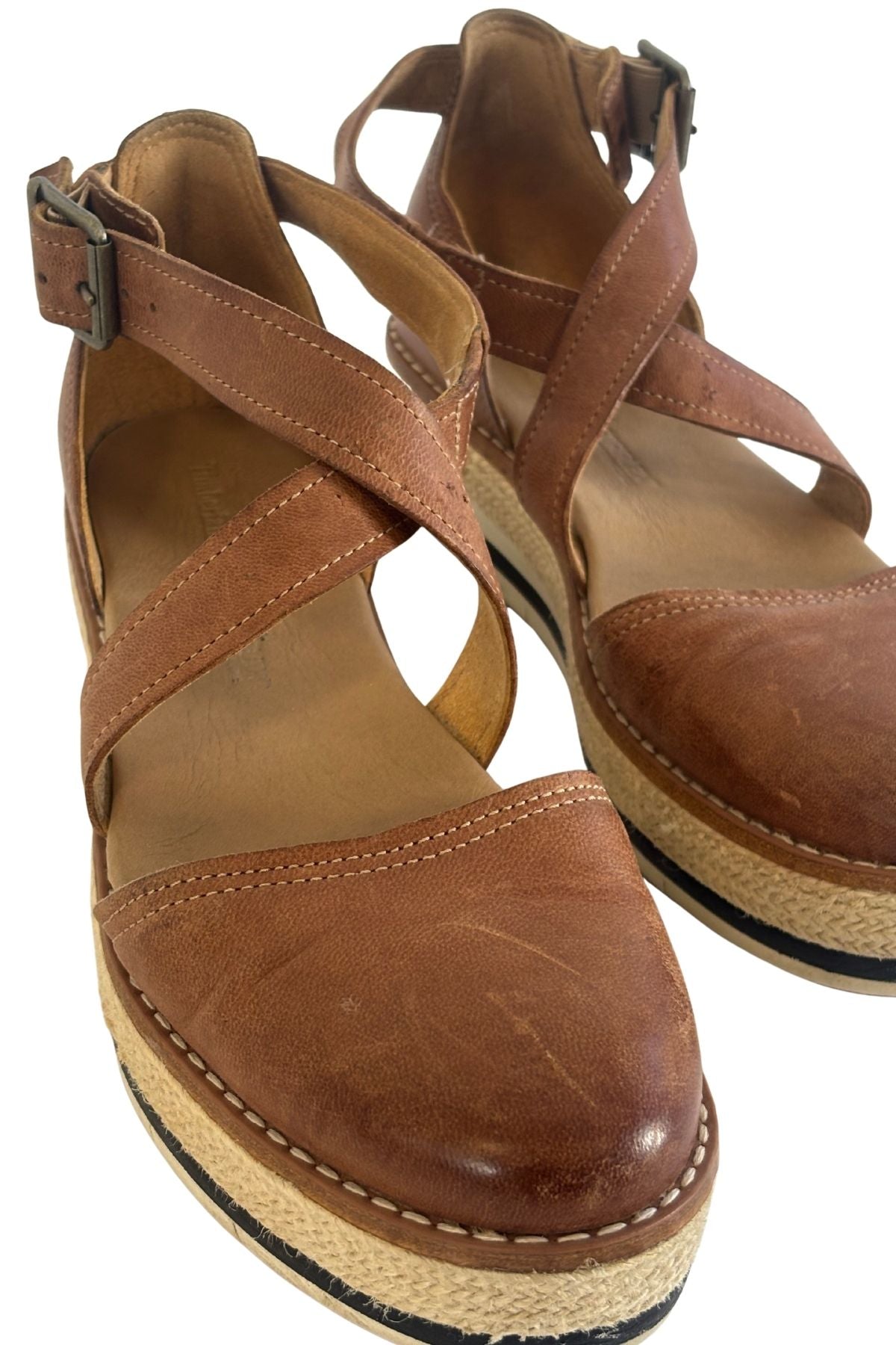 Timberland sensorflex chunky leather wedges, UK4.5