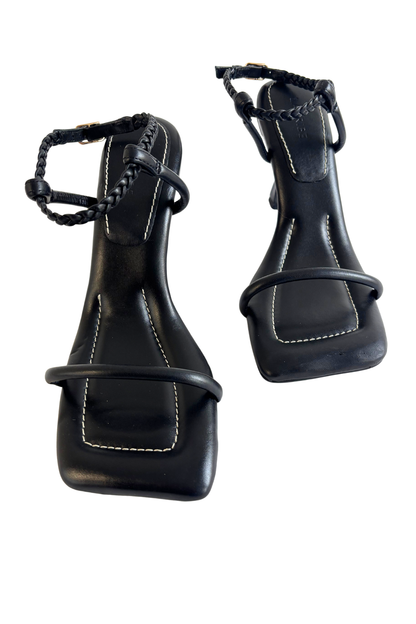 LA Tribe padded square toe heels, 7.5