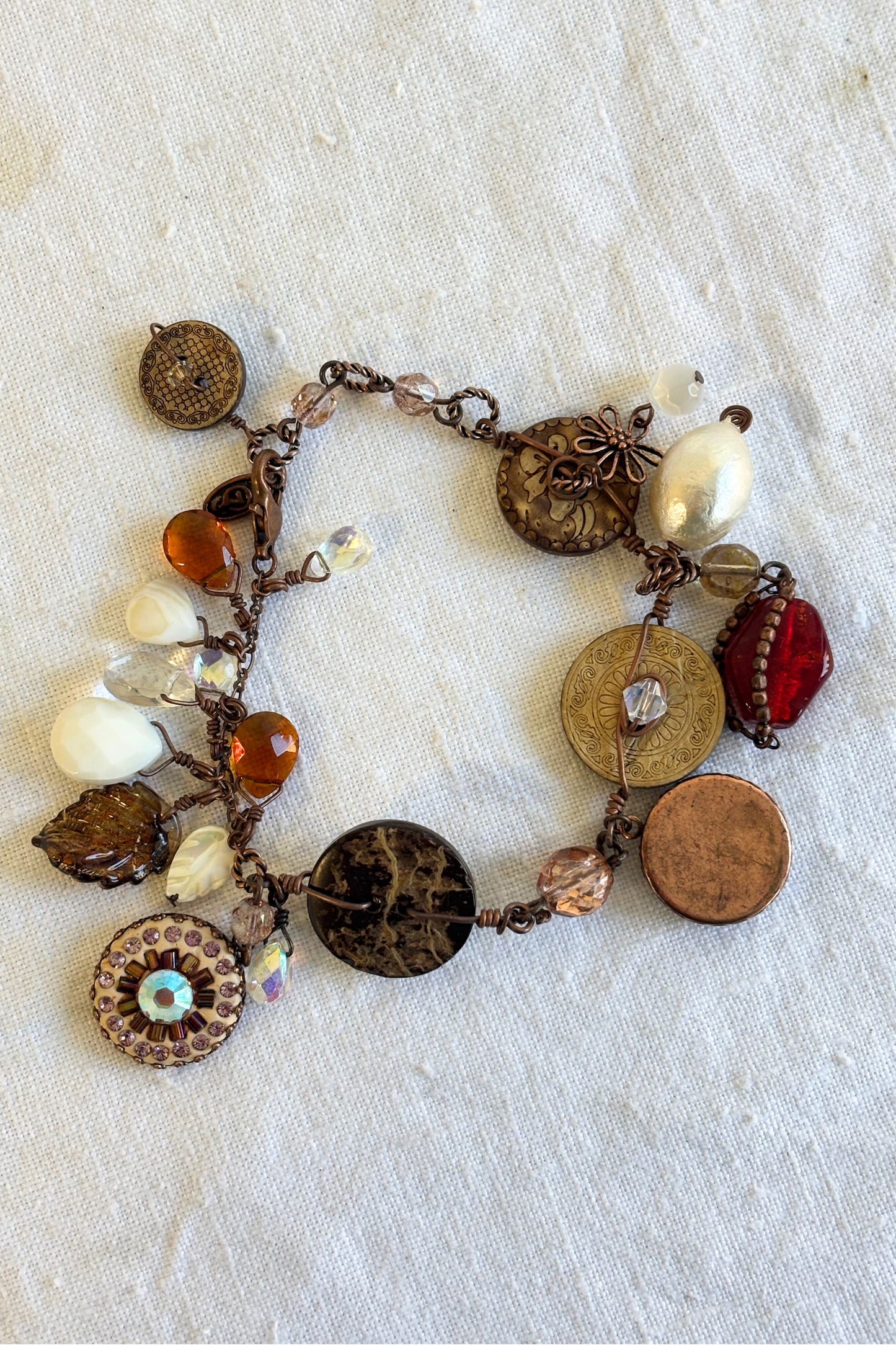 Groovy wire charm bracelet