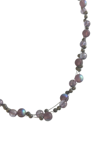 Groovy Y2K glass bead wire necklace