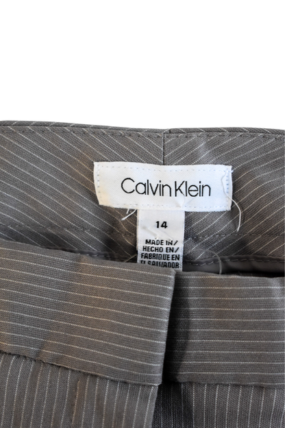 Calvin Klein grey pinstripe trousers, 14 NWT