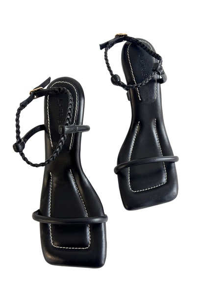 LA Tribe padded square toe heels, 7.5