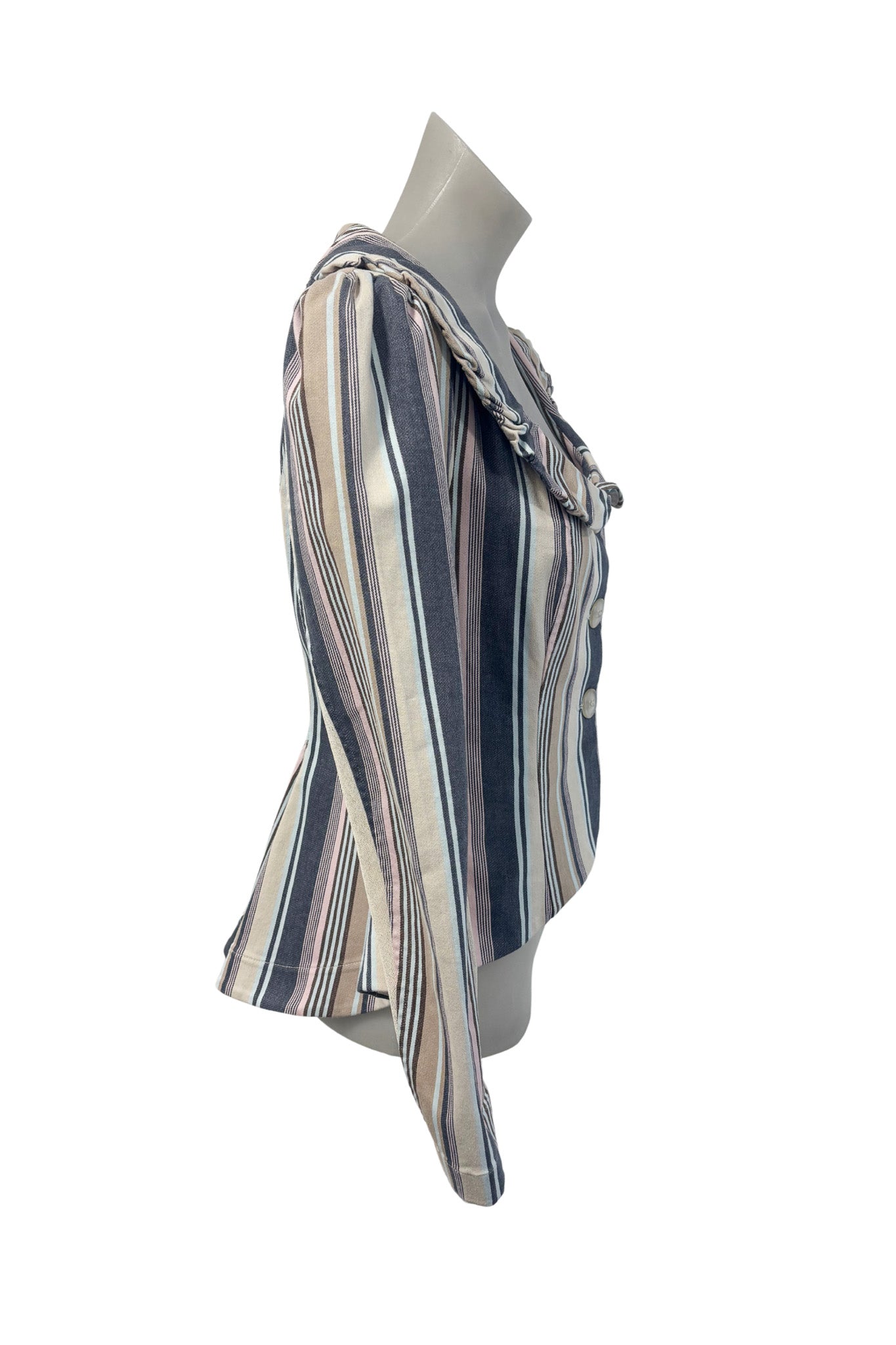 Annah. S NZ made striped lowcut blazer, S