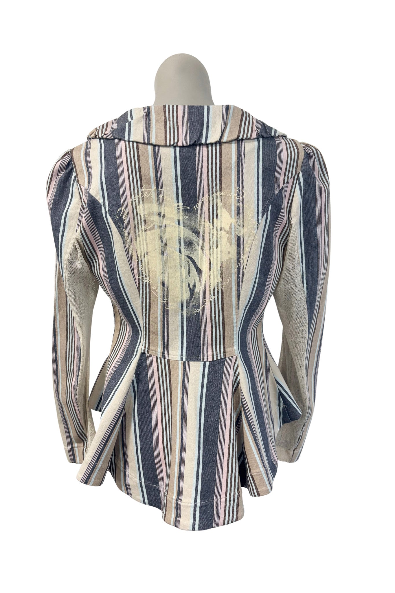 Annah. S NZ made striped lowcut blazer, S
