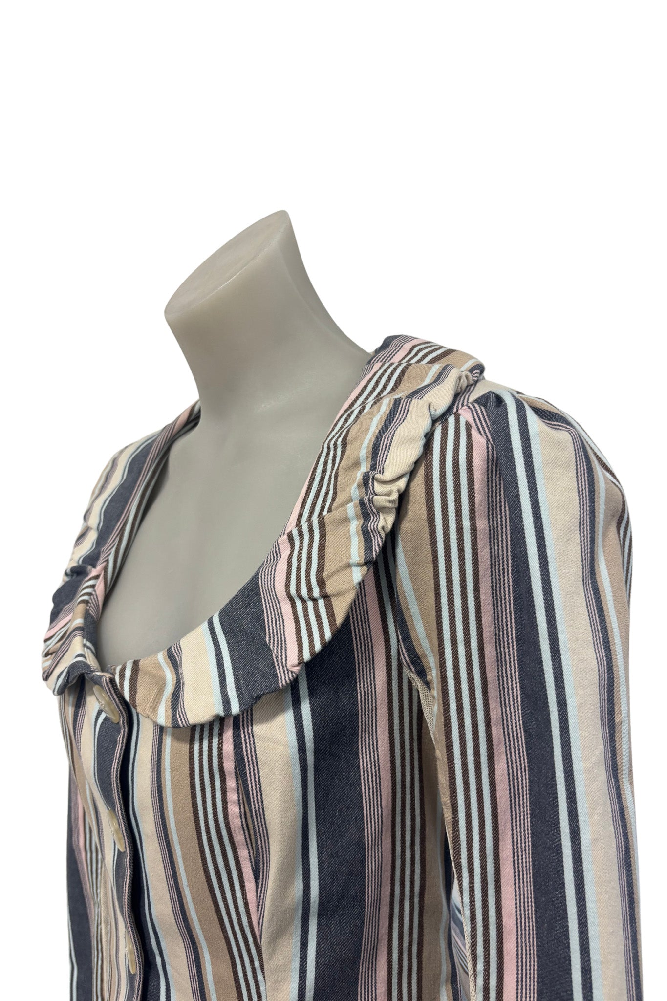 Annah. S NZ made striped lowcut blazer, S