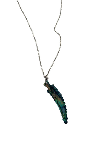 Retro paua shell fern necklace