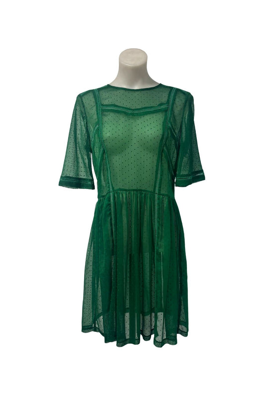 Sylvester emerald green polka dot dress, M