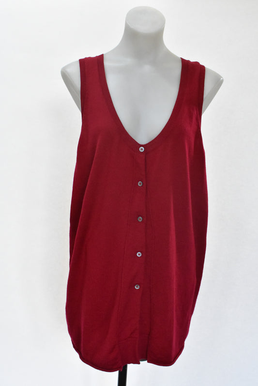 Fields red woollen vest, L