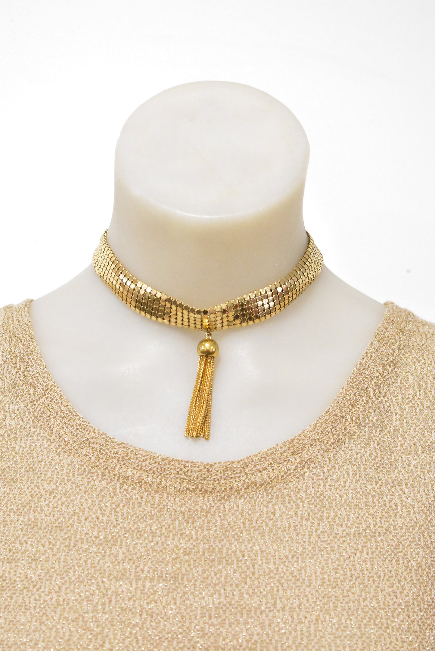 Costume gold collar with tassel