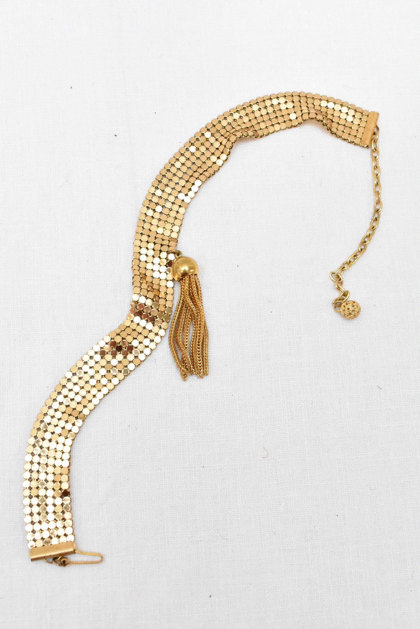 Costume gold collar with tassel