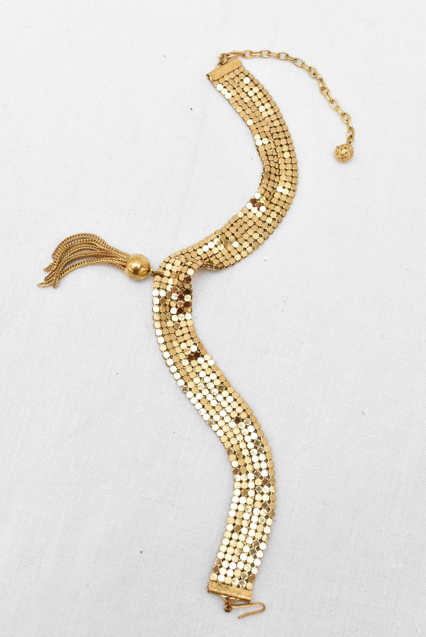 Costume gold collar with tassel