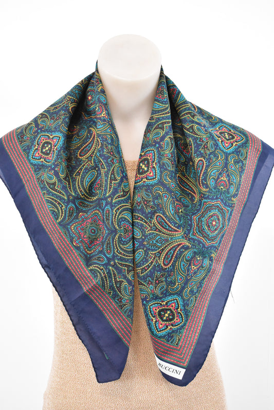 Vintage Gina Ruccini colourful paisley pattern scarf