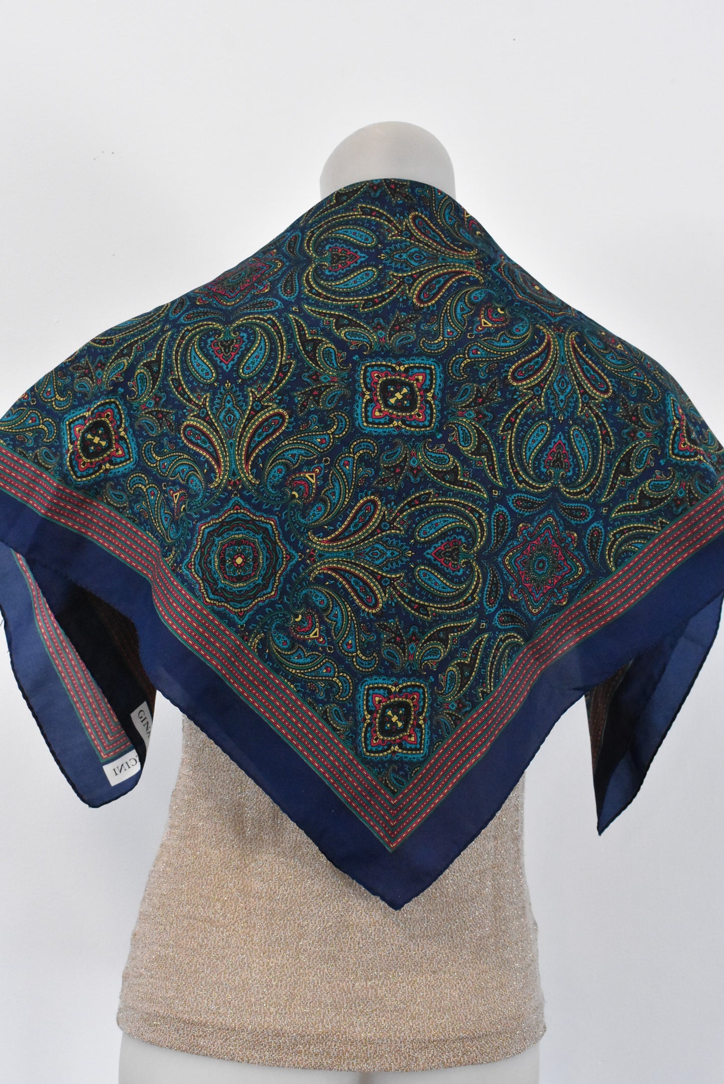 Vintage Gina Ruccini colourful paisley pattern scarf