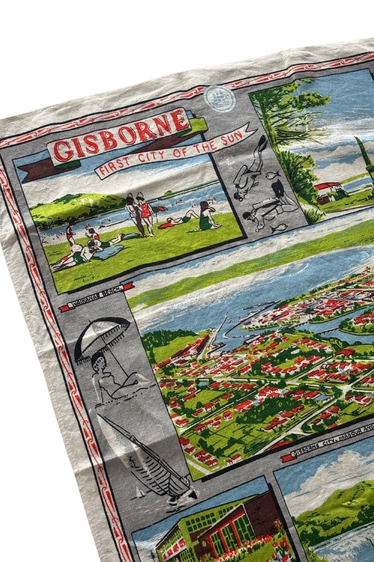 Vintage Gisborne NZ tea towel