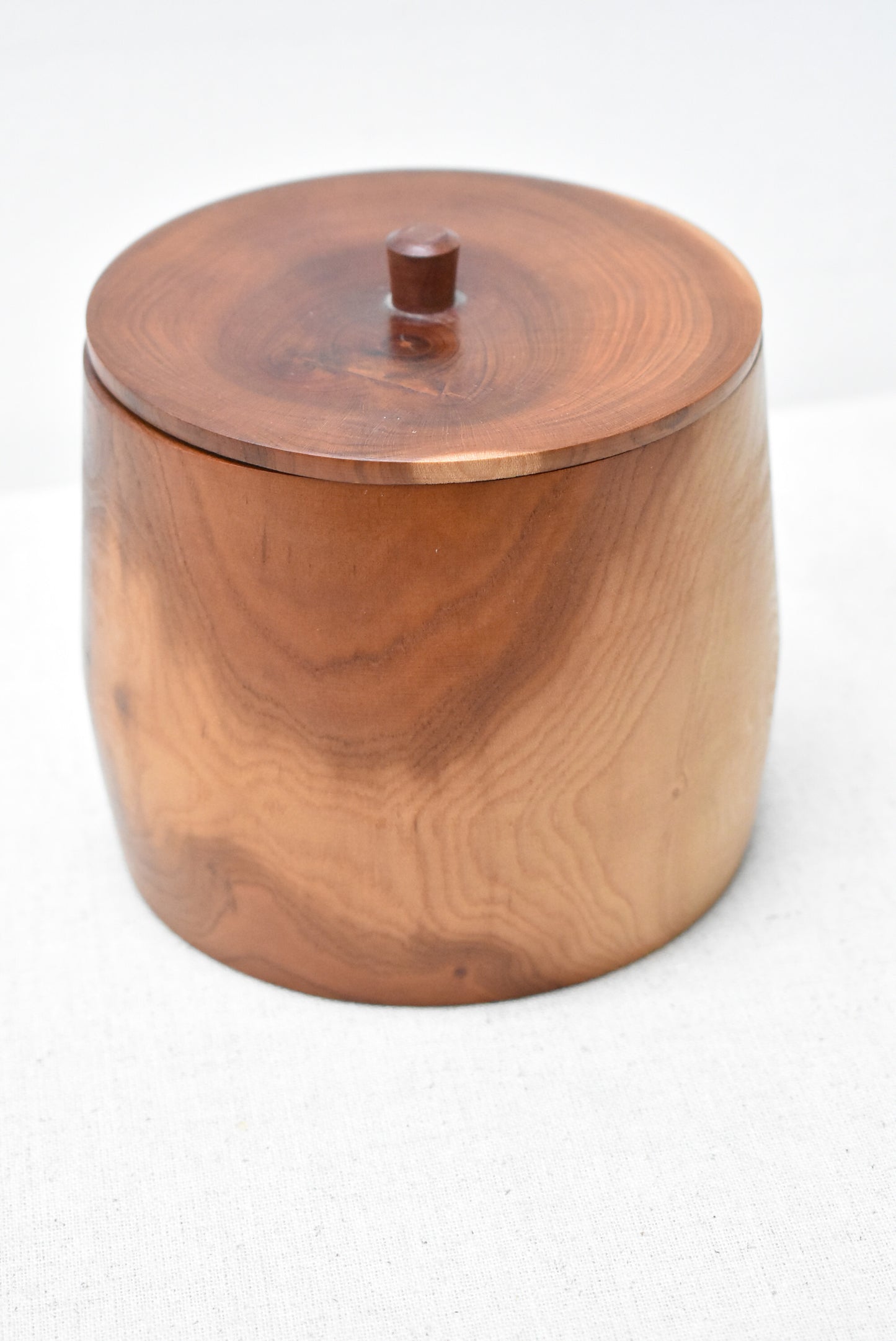 Turned wood container with lid