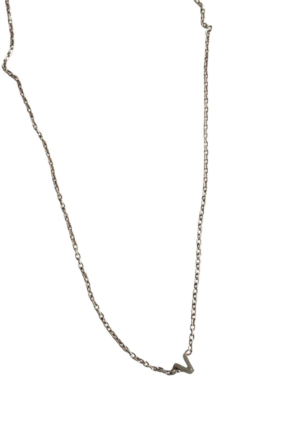 925 Silver "V" initial necklace