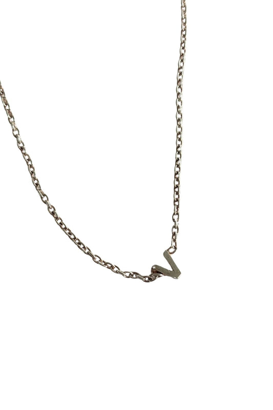 925 Silver "V" initial necklace