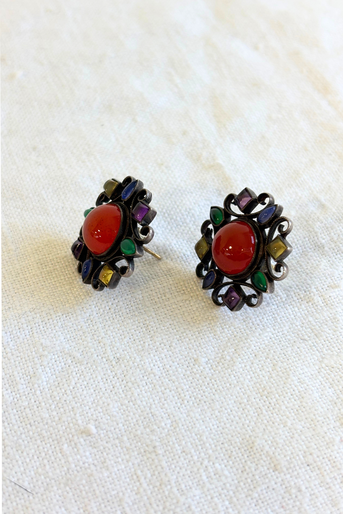 Regal vibes multi coloured gem earrings