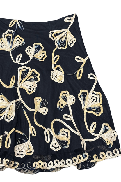 CC Petite Mesh embroidered flowers midi Skirt, L