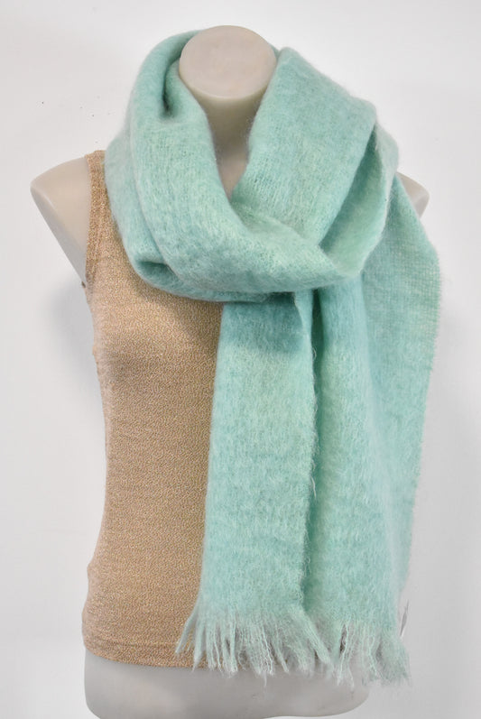 All Mohair Pile mint big scarf
