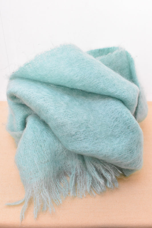 All Mohair Pile mint big scarf