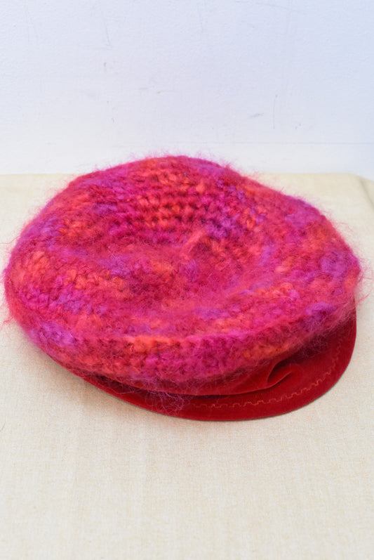 Bright crochet hat with brim