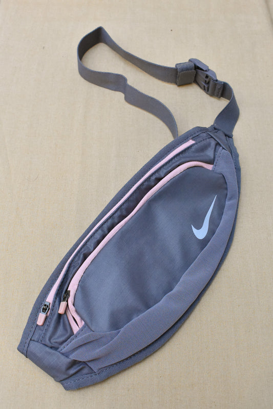 Nike grey and pink waist bag