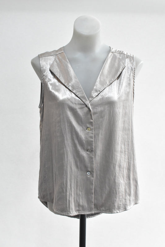 Marilyn Seyb metallic sleeveless vest shirt, size 12