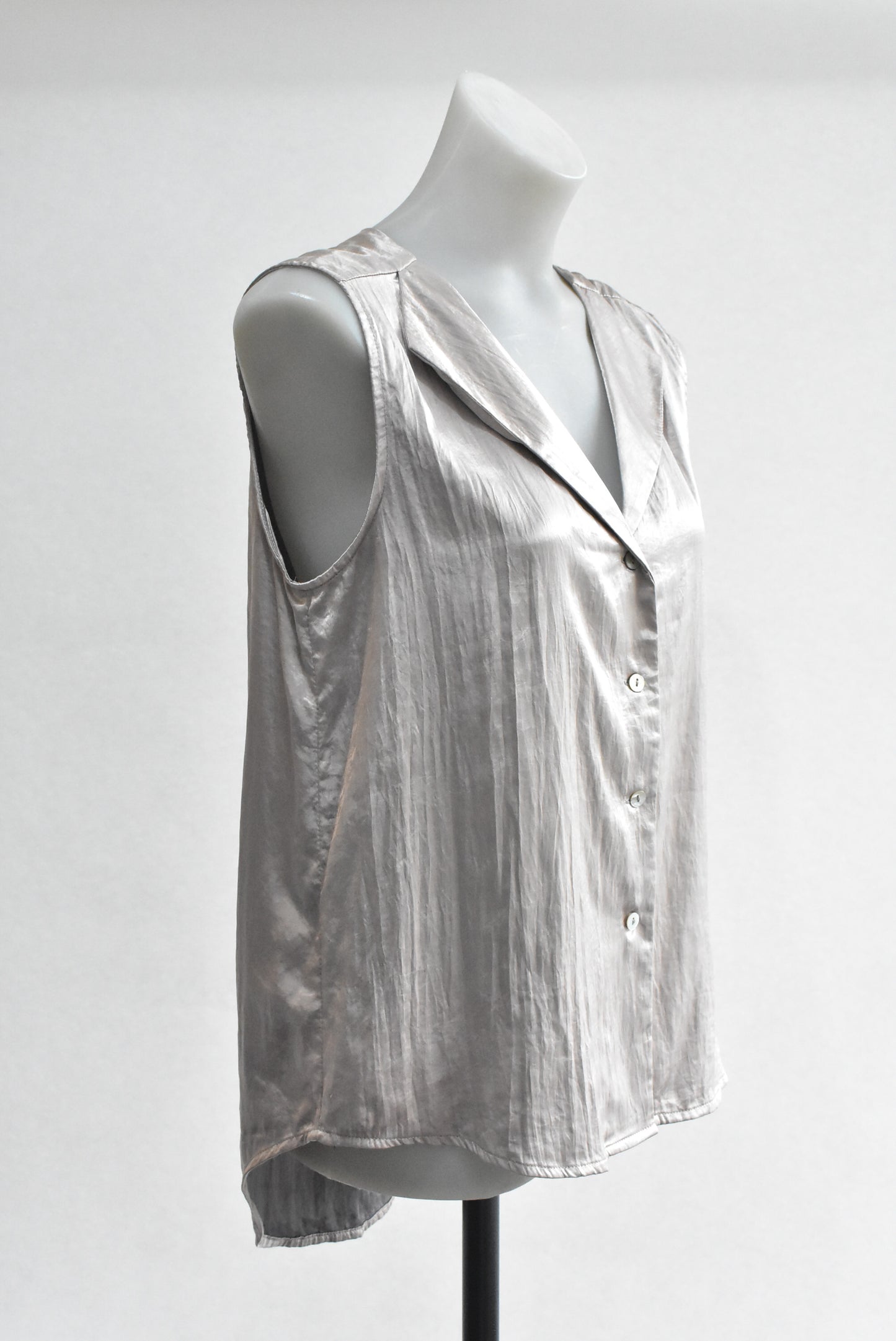 Marilyn Seyb metallic sleeveless vest shirt, size 12