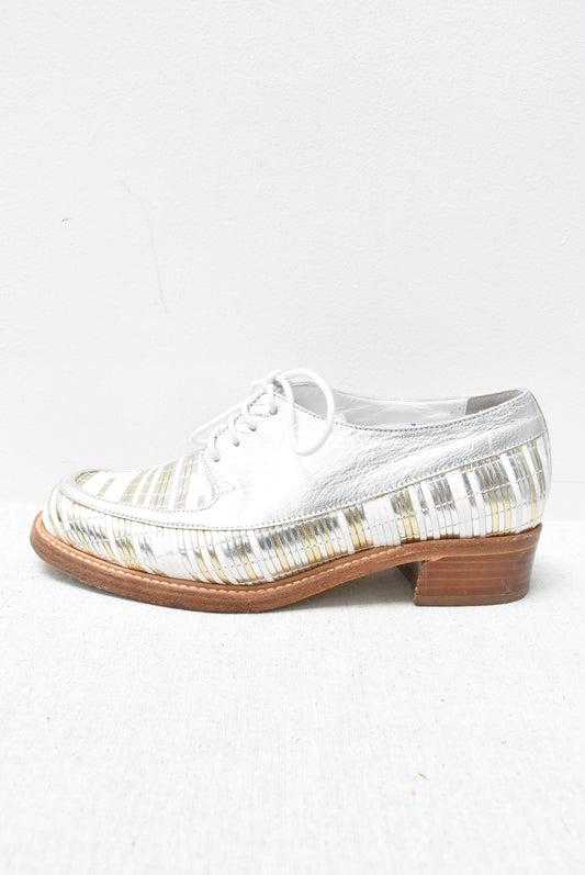 Stephane Kelian, Paris, metallic leather shoes, size 38
