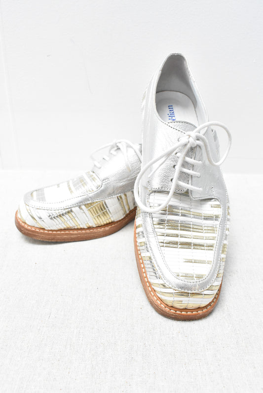 Stephane Kelian, Paris, metallic leather shoes, size 38