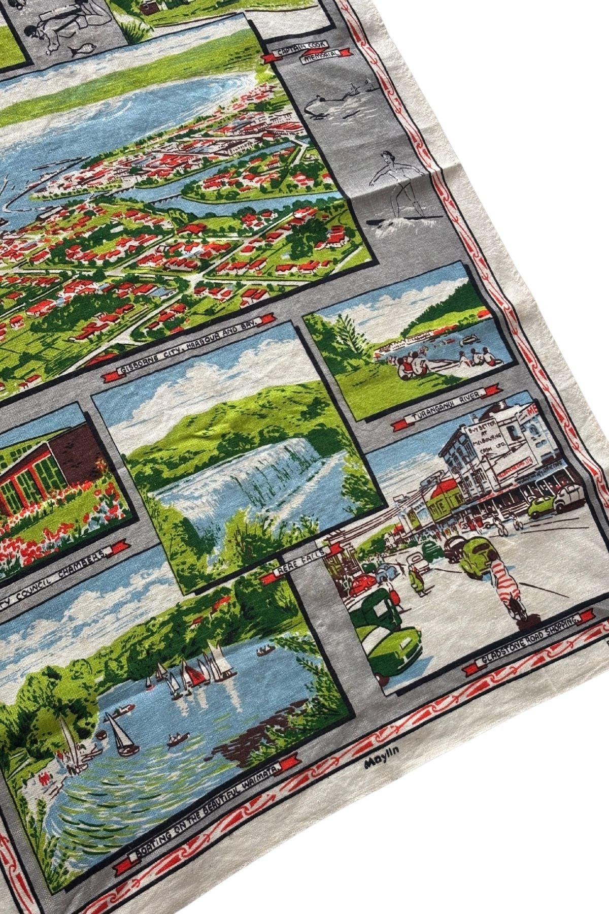 Vintage Gisborne NZ tea towel