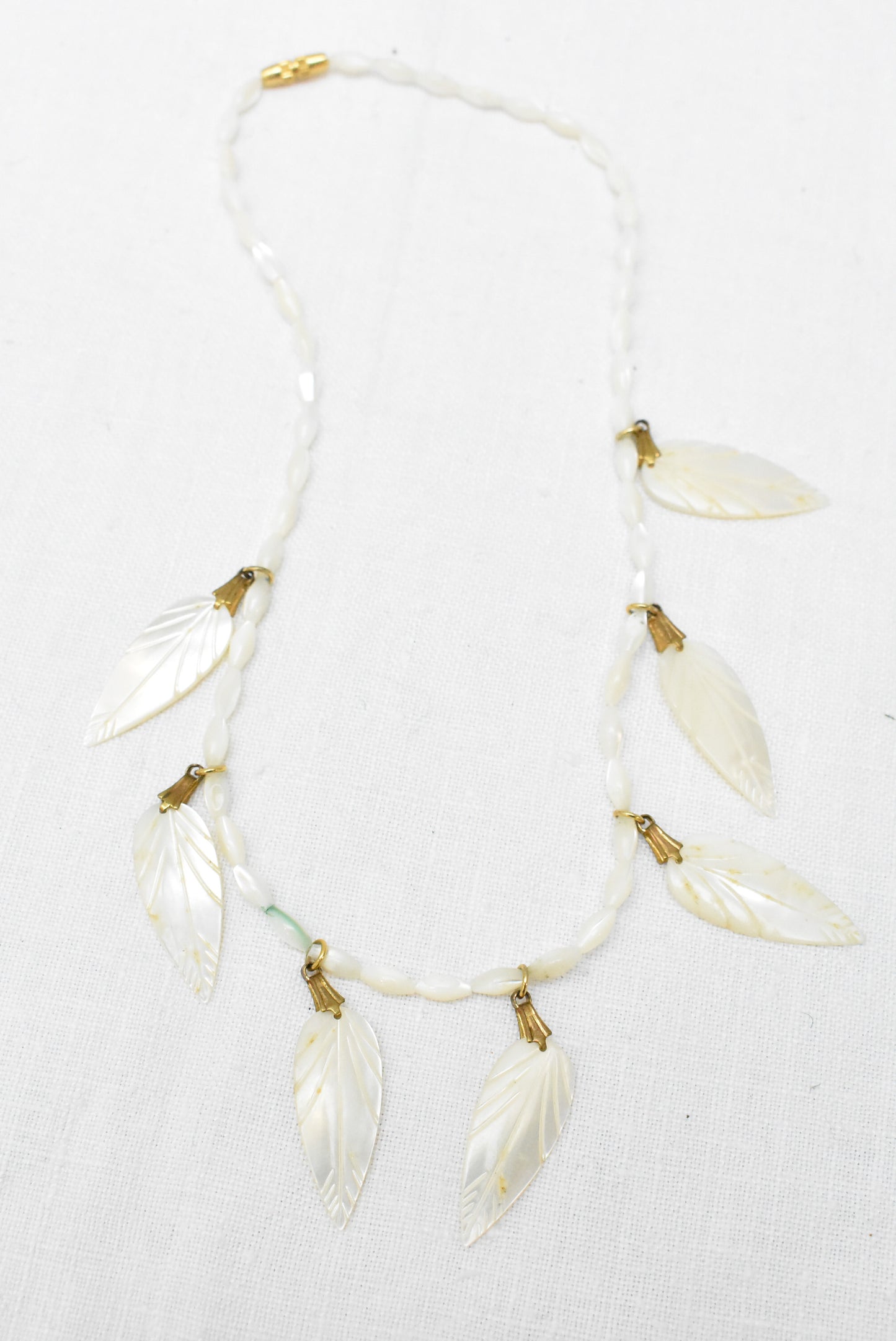 Mother of pearl feather necklace