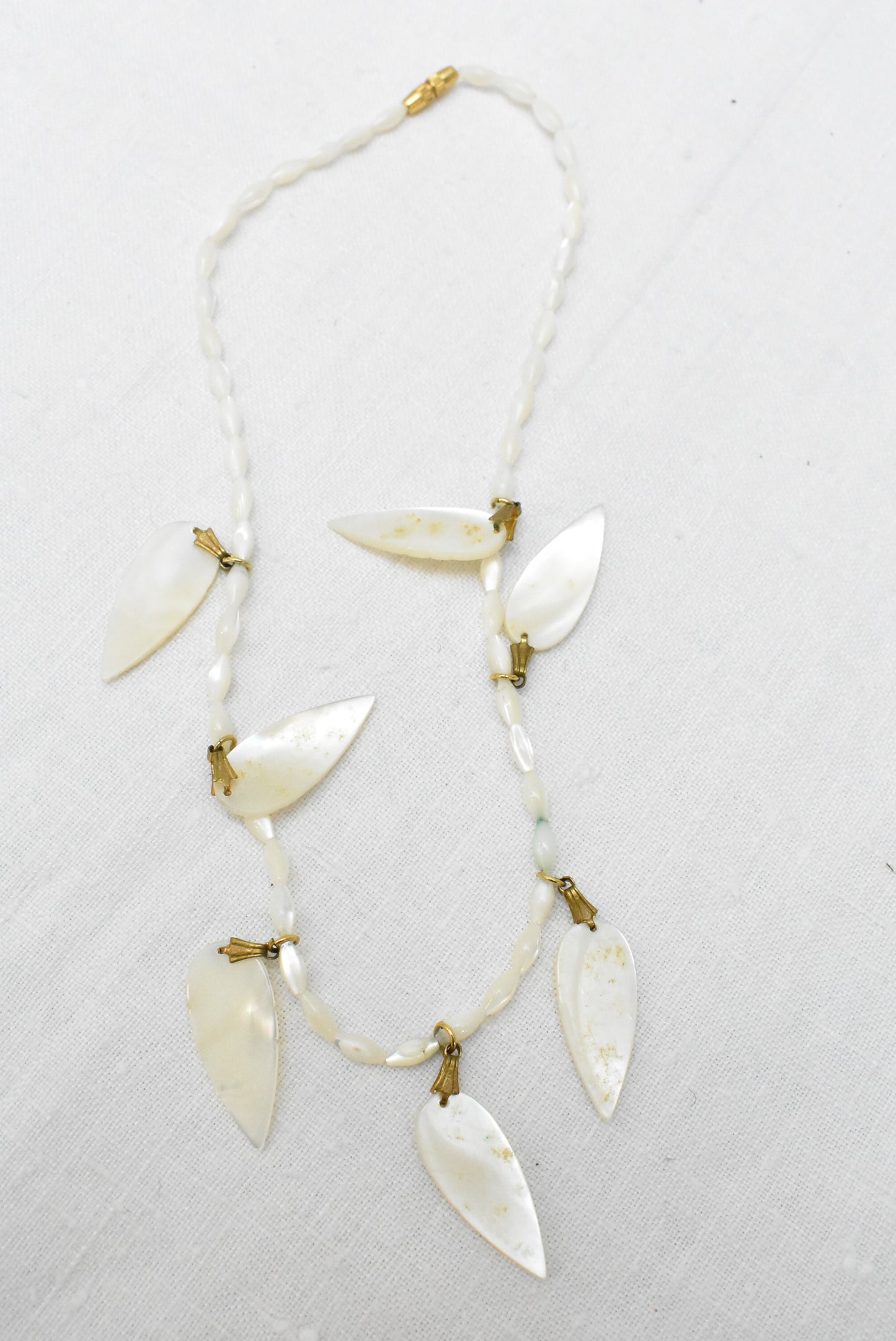 Mother of pearl feather necklace