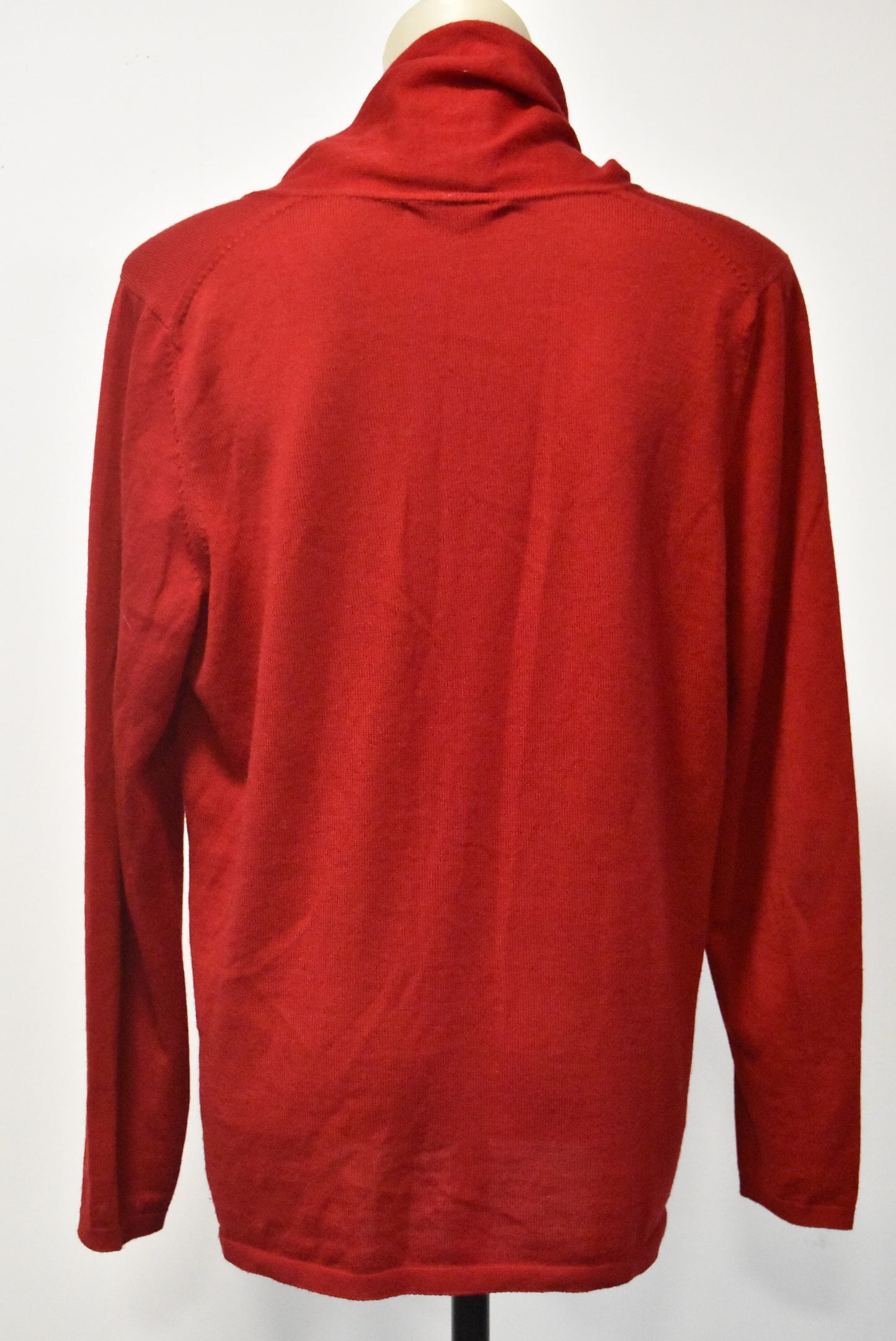 Optimum red merino cowl neck jumper, 18