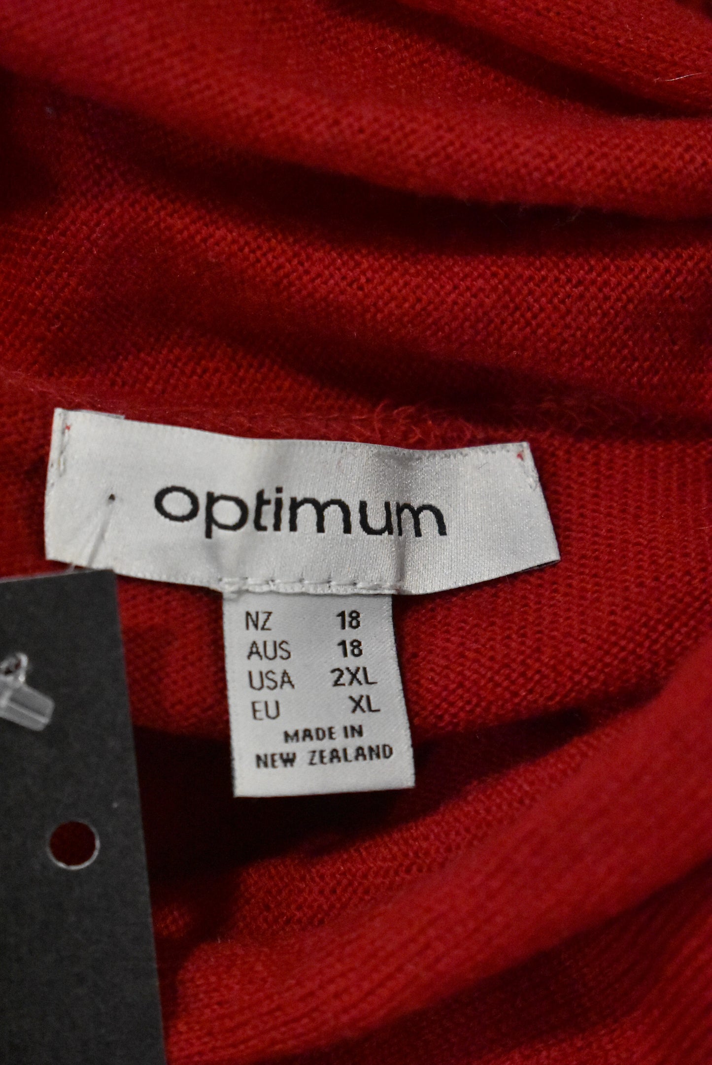 Optimum red merino cowl neck jumper, 18