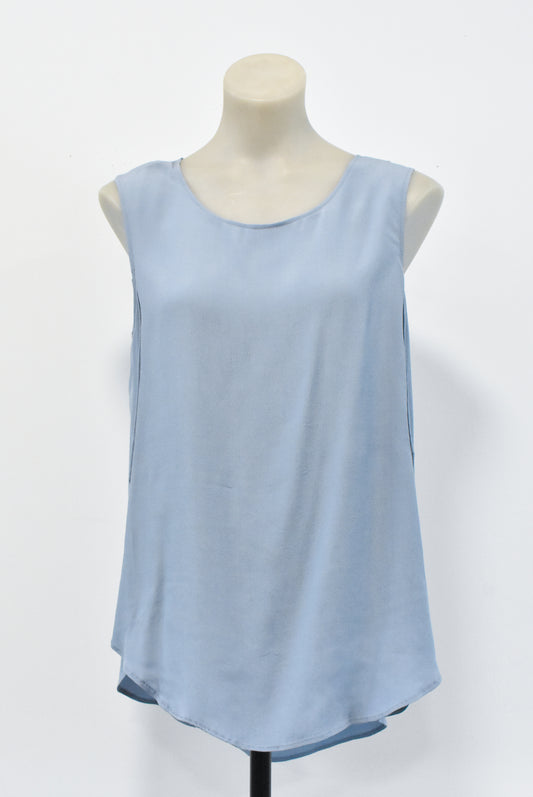 Liam NZ-made blue sleeveless top, S