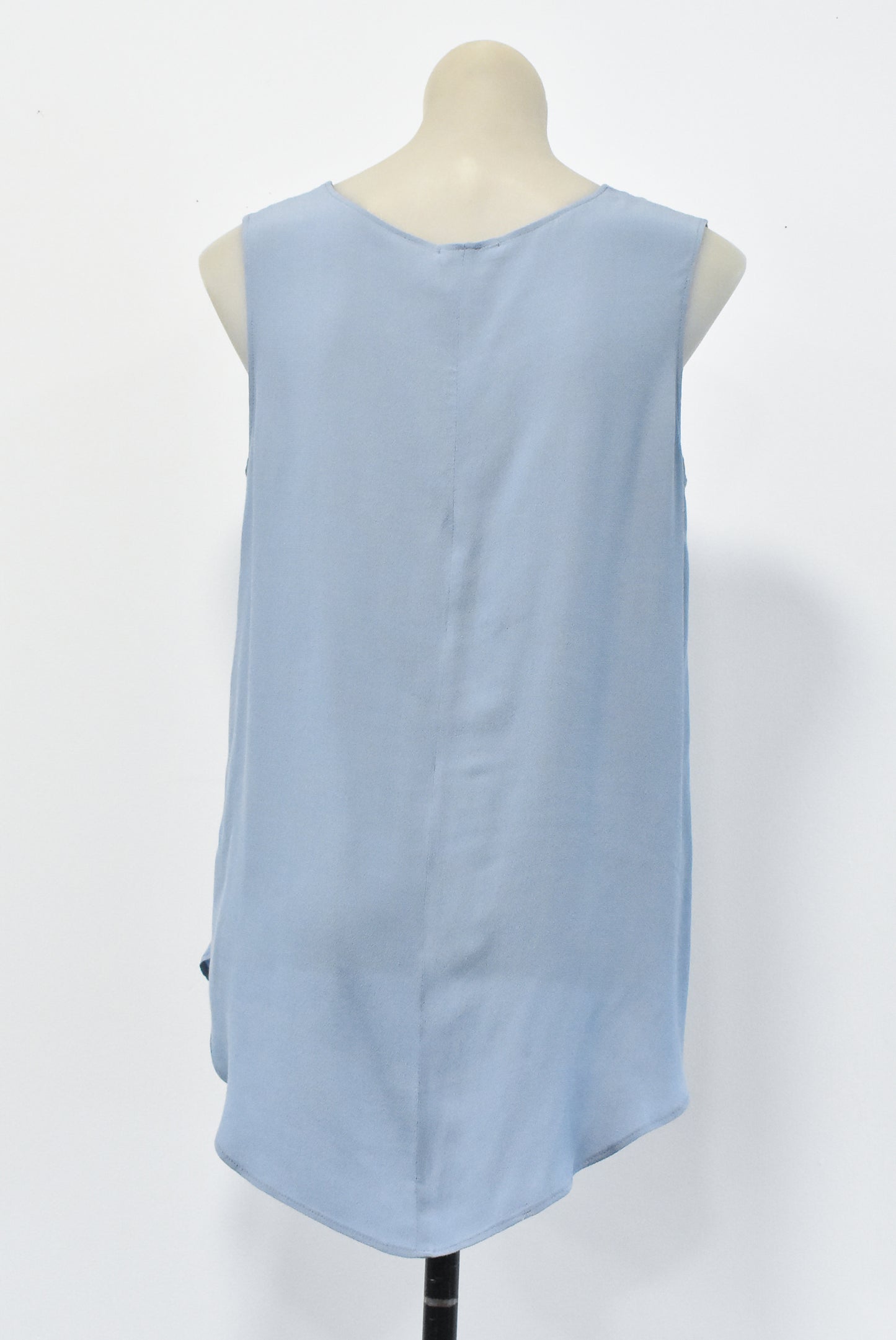 Liam NZ-made blue sleeveless top, S