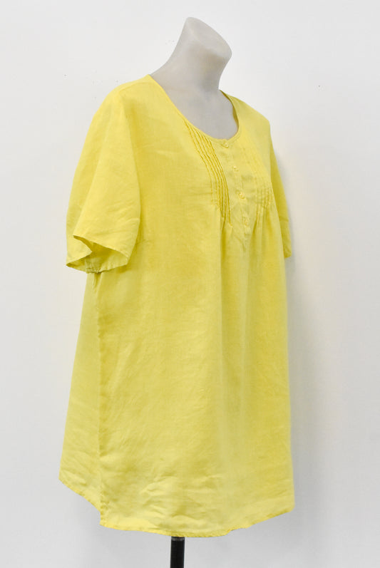 Yellow linen top, XL