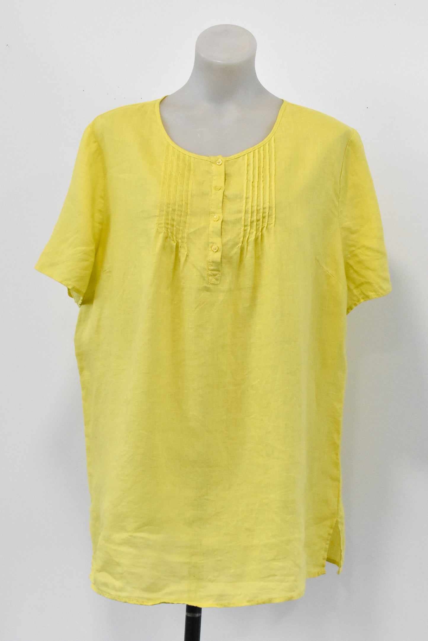 Yellow linen top, XL