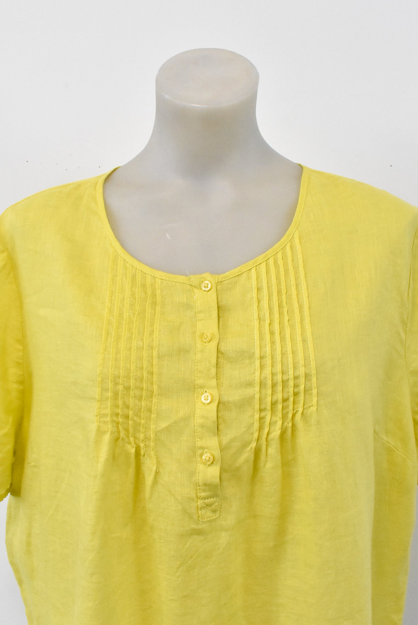 Yellow linen top, XL