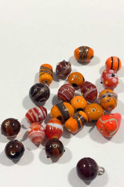 Funky ceramic + glass charms