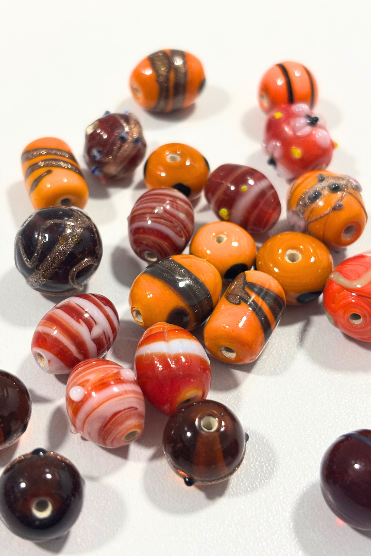 Funky ceramic + glass charms