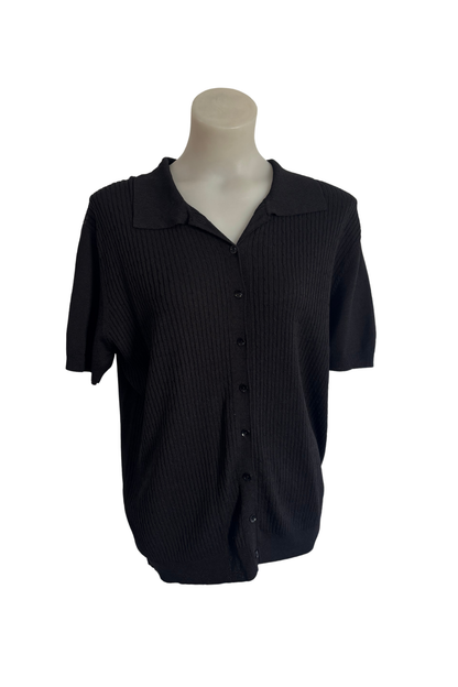 Stopover black knit blouse, M