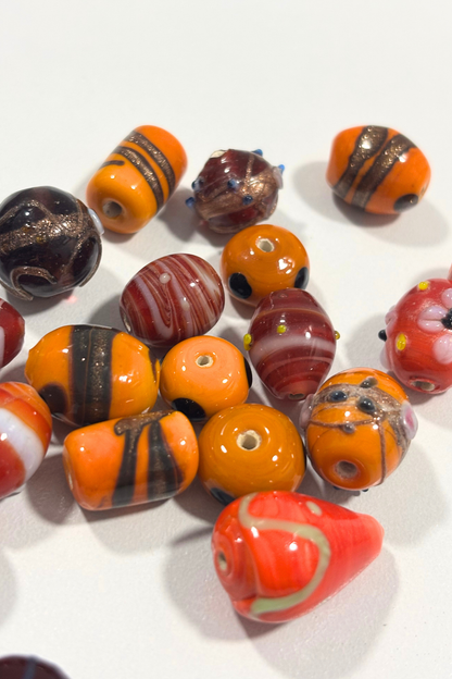 Funky ceramic + glass charms