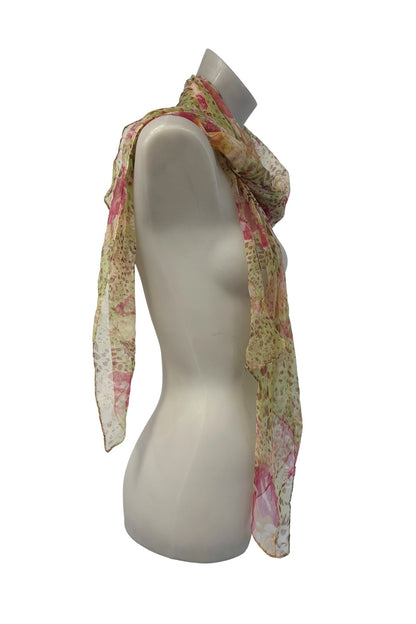 Delicate abstract flowers silk scarf