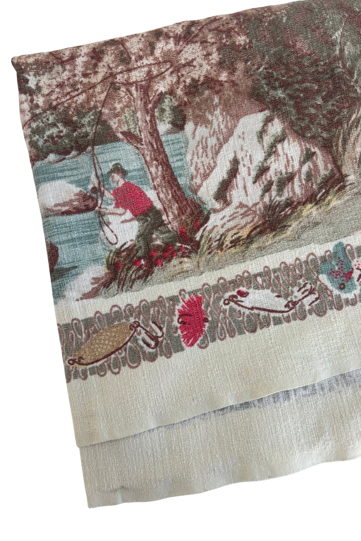 Vintage fly-fishing square tablecloth